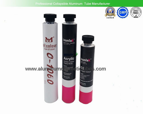 China Diameter 32mm  Empty Metal Paint Tubes , 100ml Cream Packaging Empty Aluminum Tubes supplier
