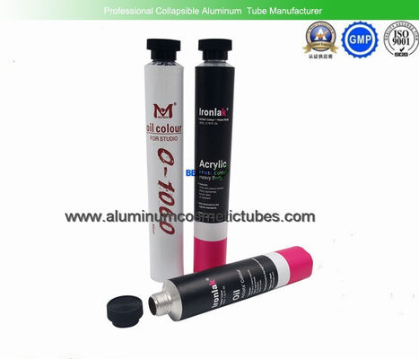 China Oil Painting Cream Aluminum Tubes Packaging , 60ml Pigment Collapsible Metal Tube supplier